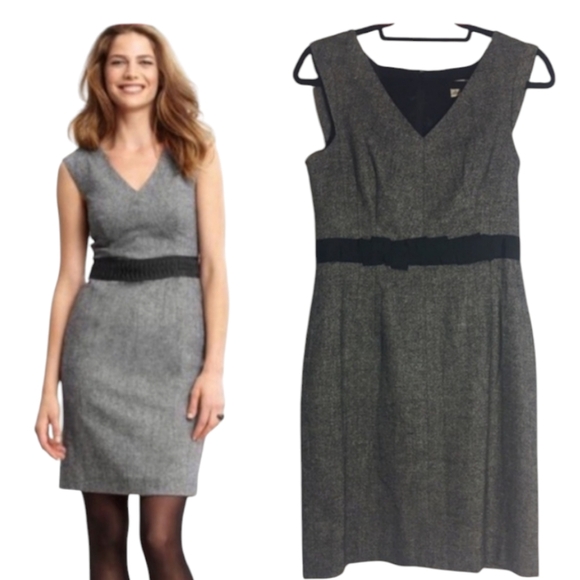 Banana Republic Wool Gray Tweed Sheath Dress - Picture 1 of 11